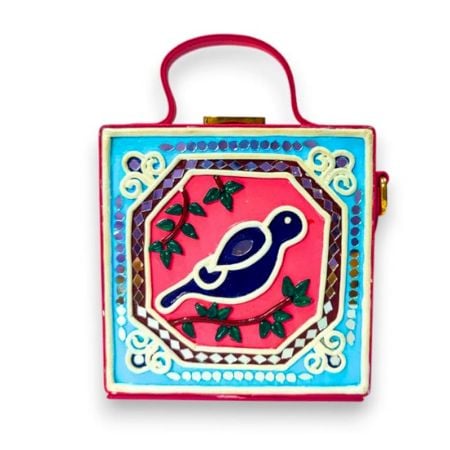 Handcrafted Vegan Leather Bird Lippan Mirror Sling Bag